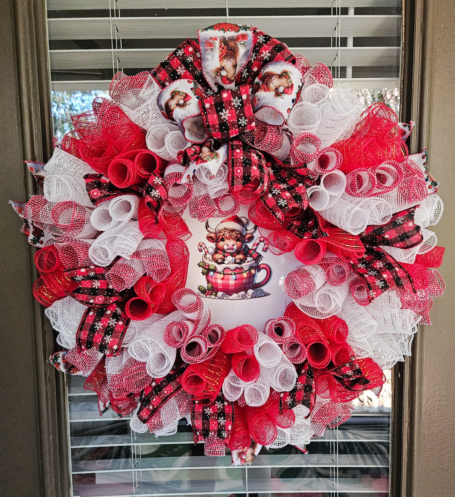 Highland Cow Christmas Wreath