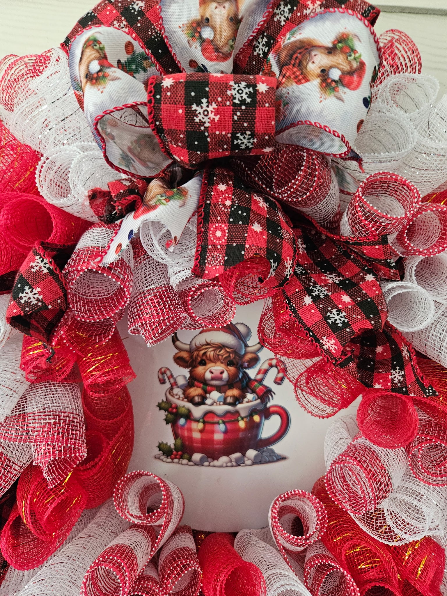 Highland Cow Christmas Wreath