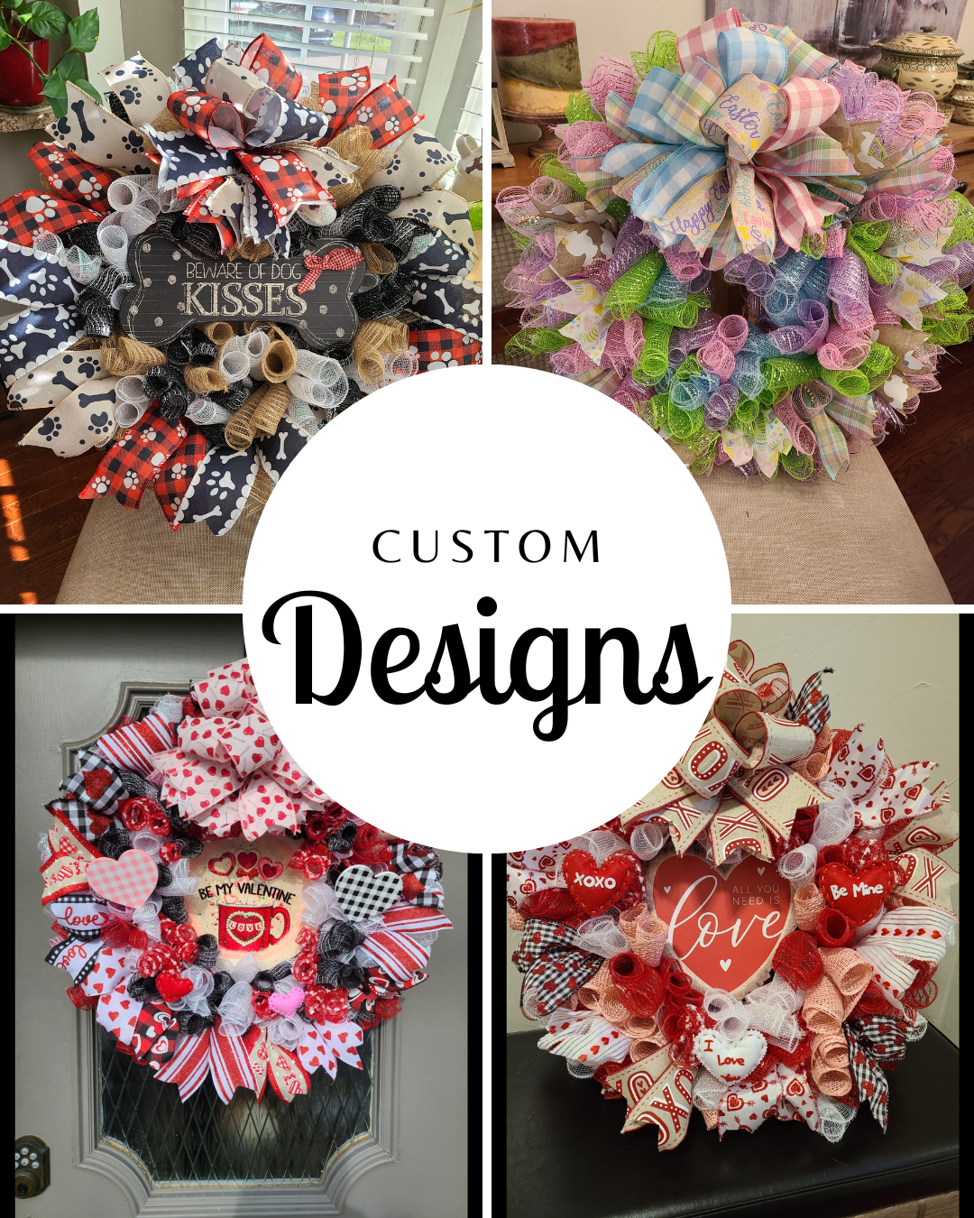 Door hanging wreath ribbon wreath Easter wreath christmas wreath holiday decoration