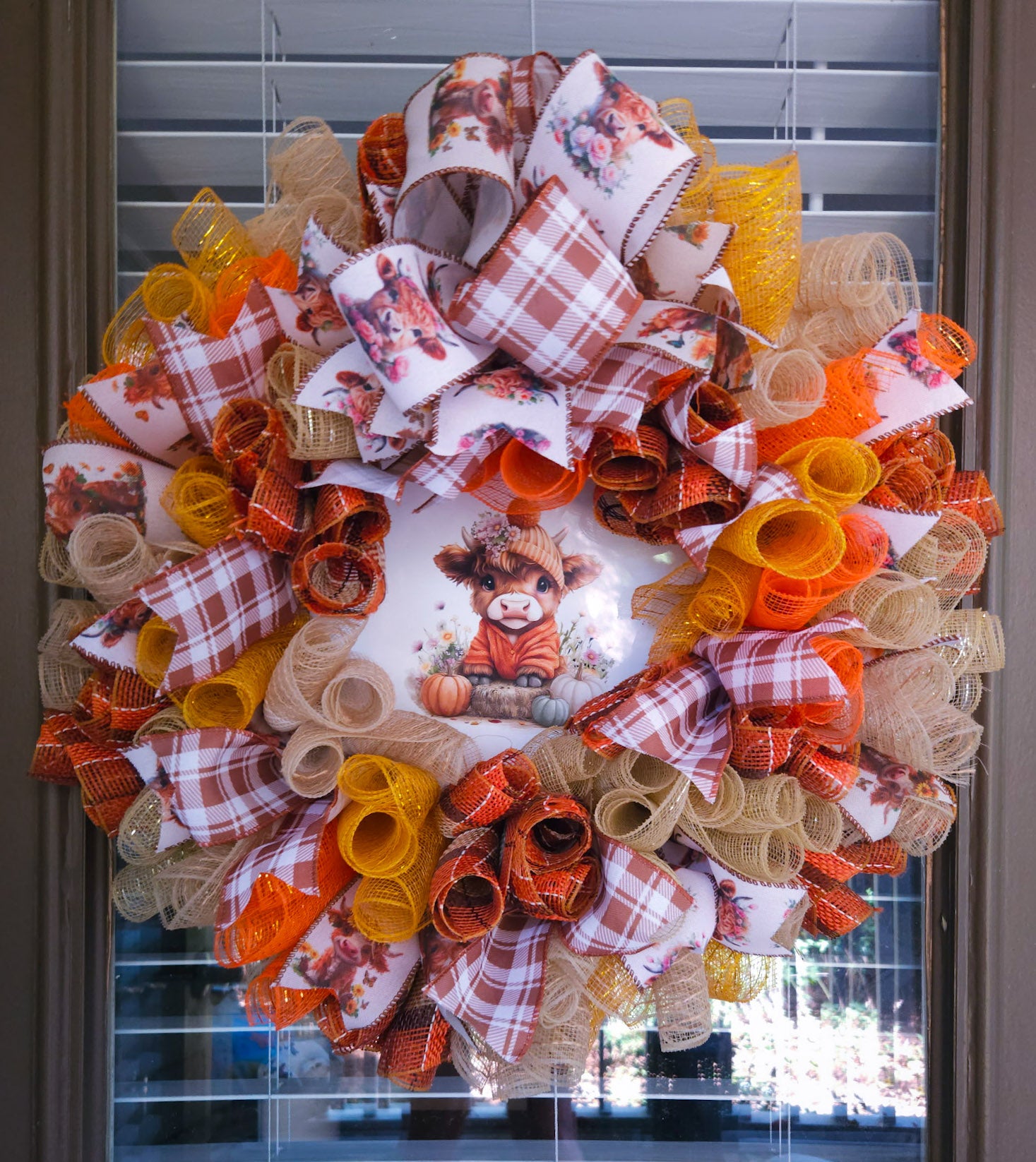 Highland Cow Autumn Wreath