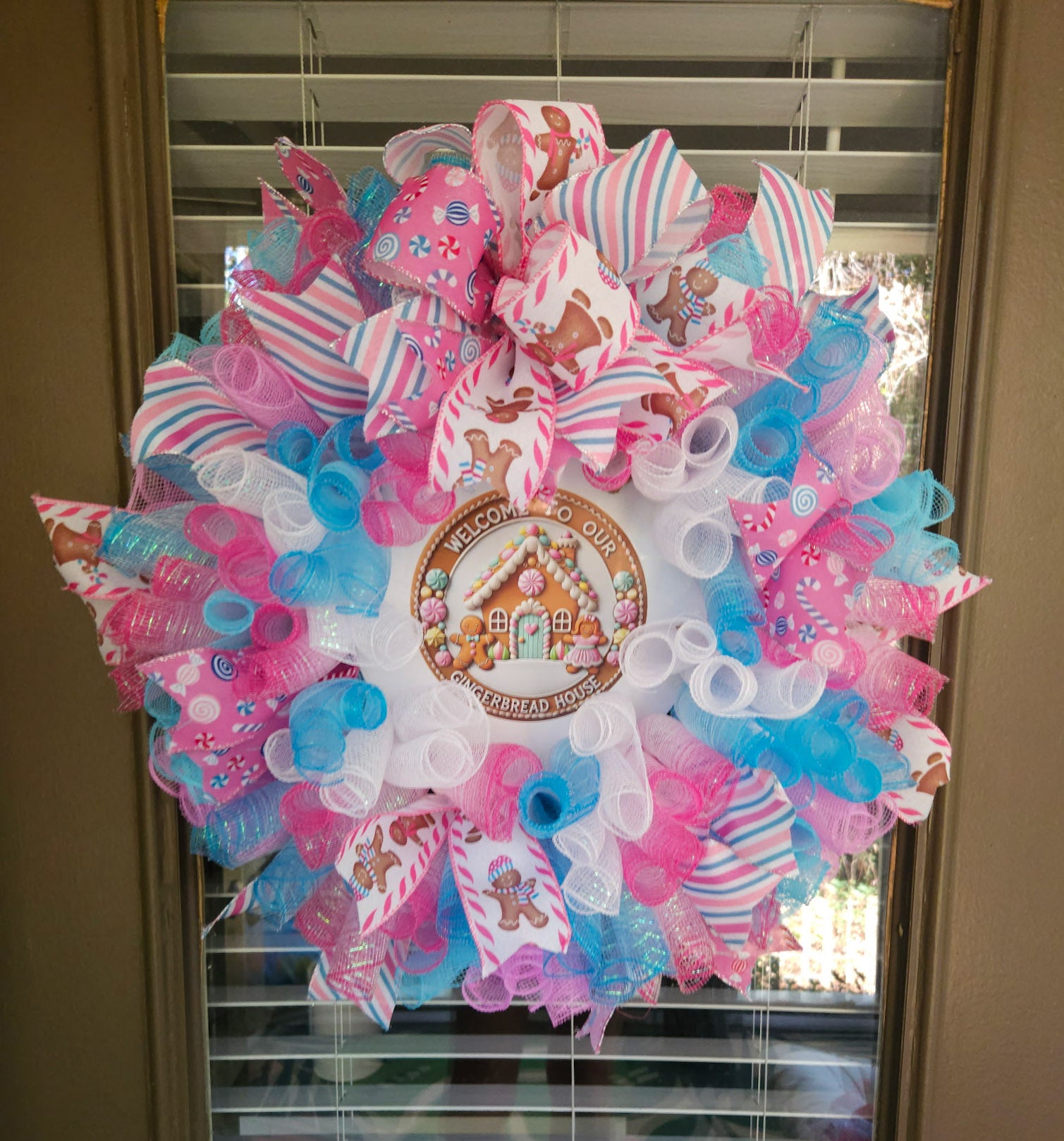 Pastel Gingerbread House Wreath